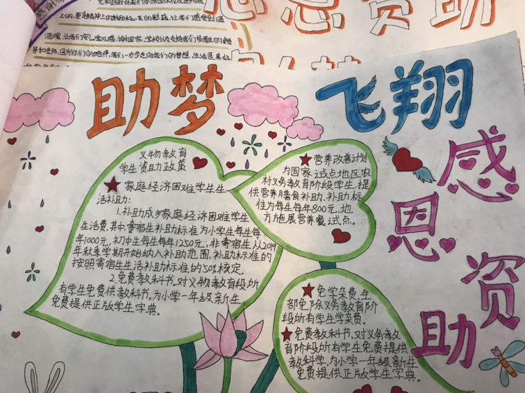 6年级"感恩资助,筑梦飞翔"手抄报比赛-广安-四川教育在线-四川教育