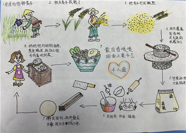 小学生绘画劳动流程图图片